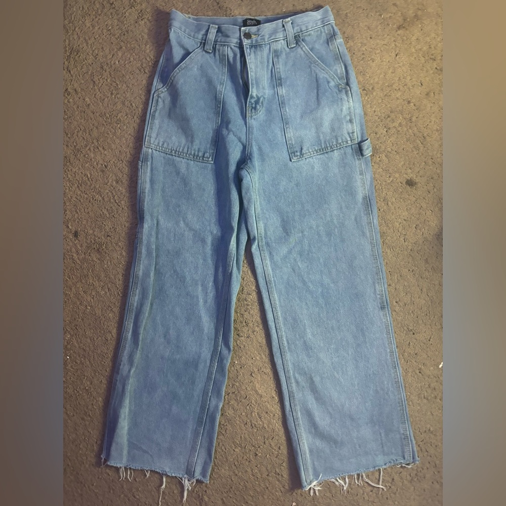 simple society high waist cargo jeans